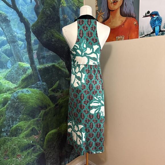 prairie new york 100% silk mod halter dress made in nyc size L - Picture 5 of 6